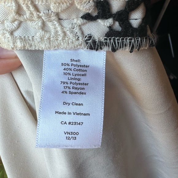 Talbots Chevron-herringbone Graphic Ivory Casual Dress size 8. - Picture 3 of 16